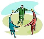 Society Graphic depicting society with 3 people connected to each other