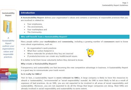 Image of an excerpt from Sustainability Reporting Guidelines Manual